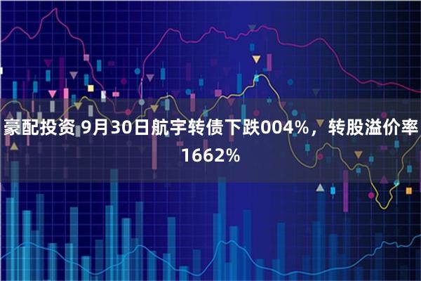 豪配投资 9月30日航宇转债下跌004%，转股溢价率1662%