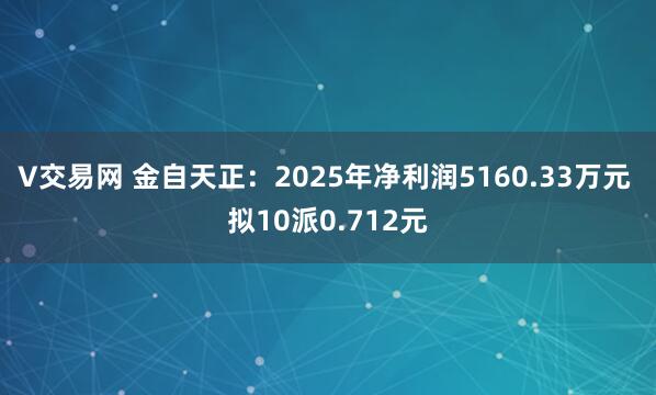 V交易网 金自天正：2025年净利润5160.33万元 拟10派0.712元